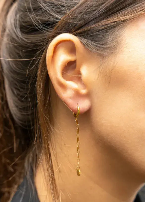 Pendientes cadena oro - Código once