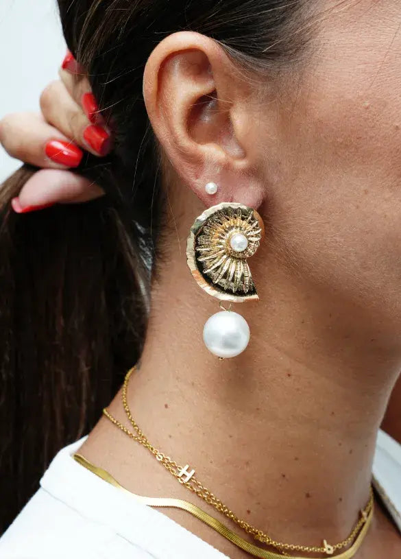 Pendientes Úrsula con perla - Código once