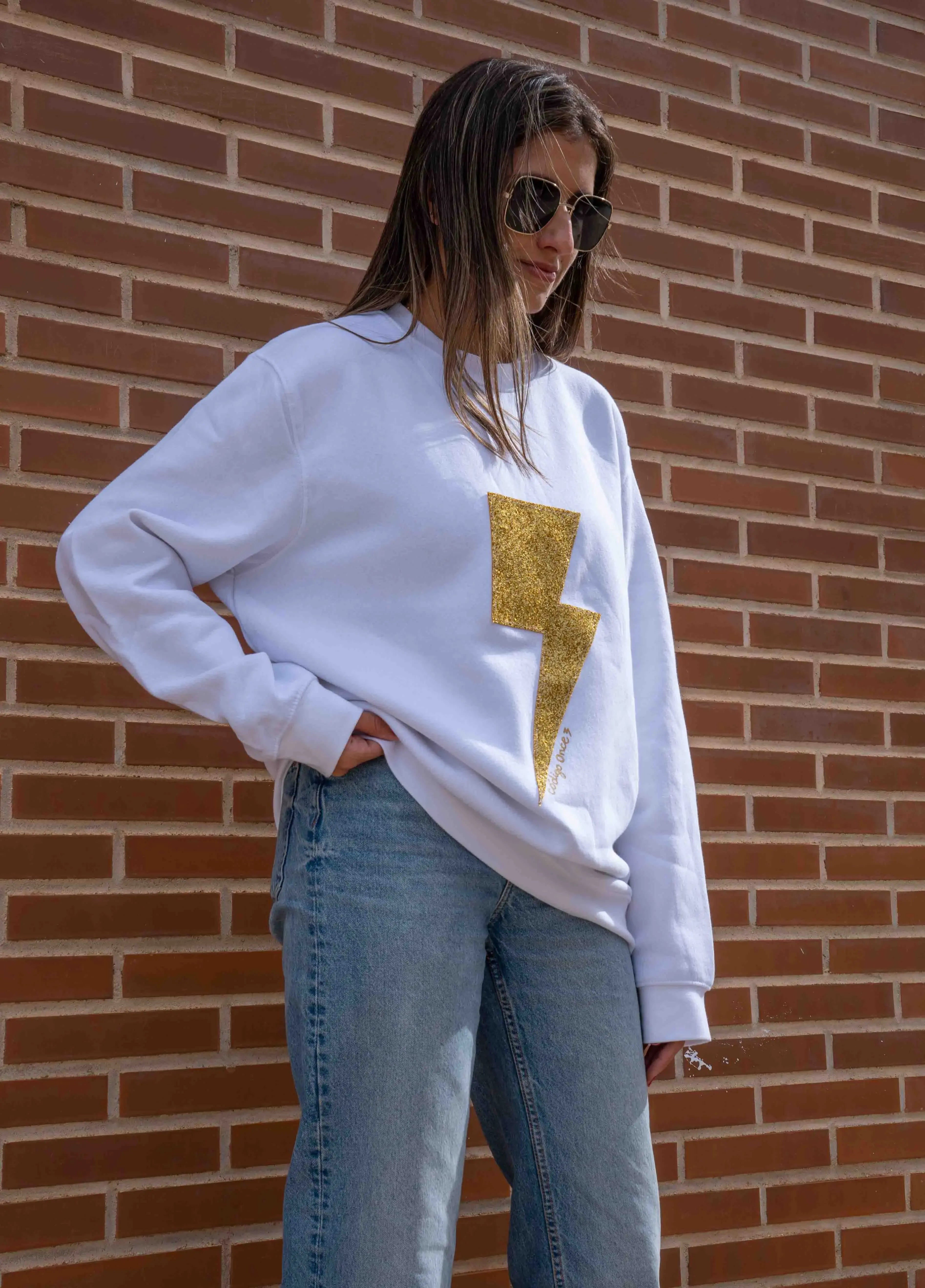 Sudadera - Rayo blanca - Código once