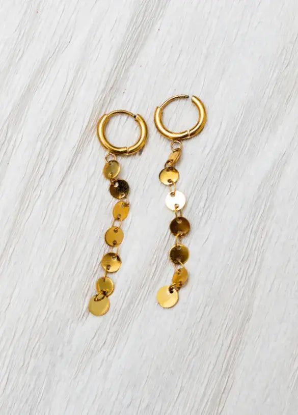 Pendientes cadena oro