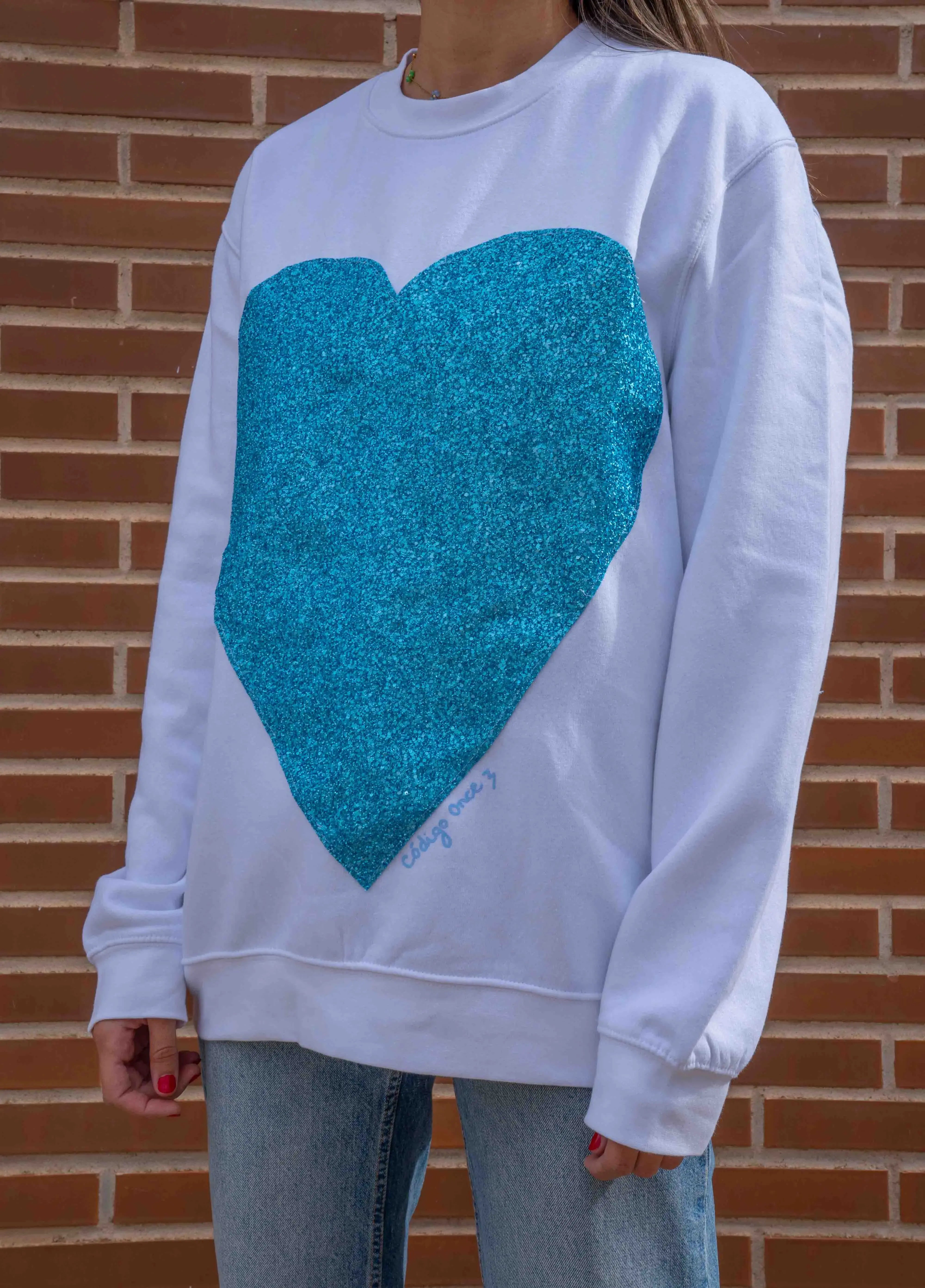 Sudadera - Corazón azul - Código once